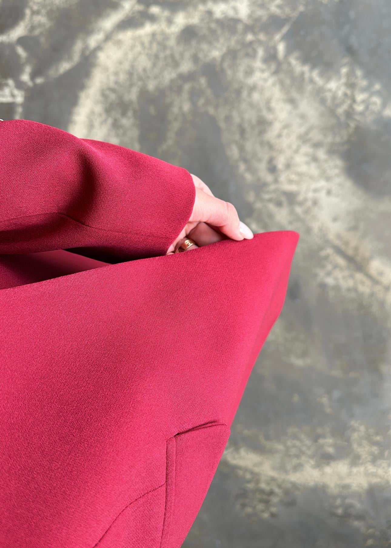 Şal Yakalı Gold Düğmeli Ceket BORDO